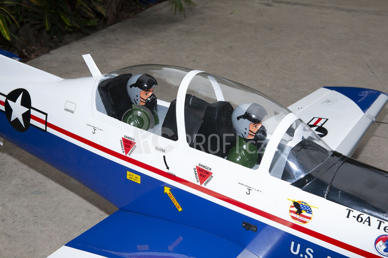 RC letadlo T-6A Texan II 1,6m (Zatahovací podvozek), modrá/bílá