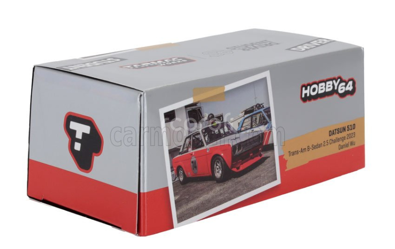 Tarmac Datsun 510 N 74 Racing 2023 1:64 Červená Bílá