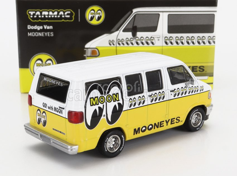 Tarmac Dodge Ram 150 Van Mooneyes 1996 1:64 Bílá Žlutá