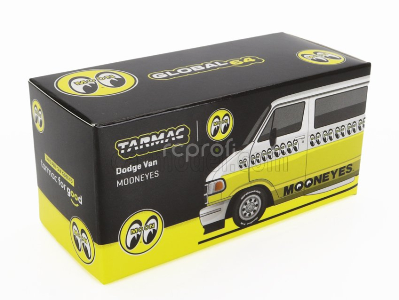Tarmac Dodge Ram 150 Van Mooneyes 1996 1:64 Bílá Žlutá