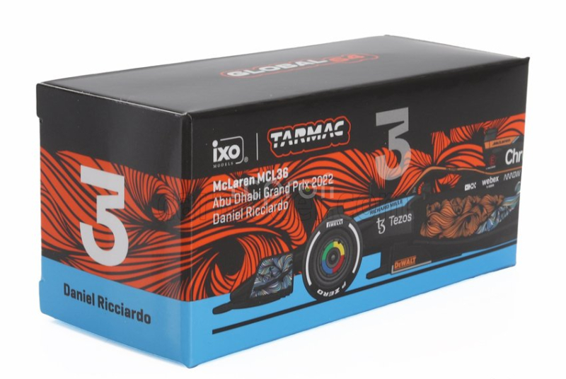 Tarmac Mclaren F1  Mcl36 Team Mclaren N 3 Abu Dhabi Gp 2022 Daniel Ricciardo 1:64 Oranžová Světle Modrá