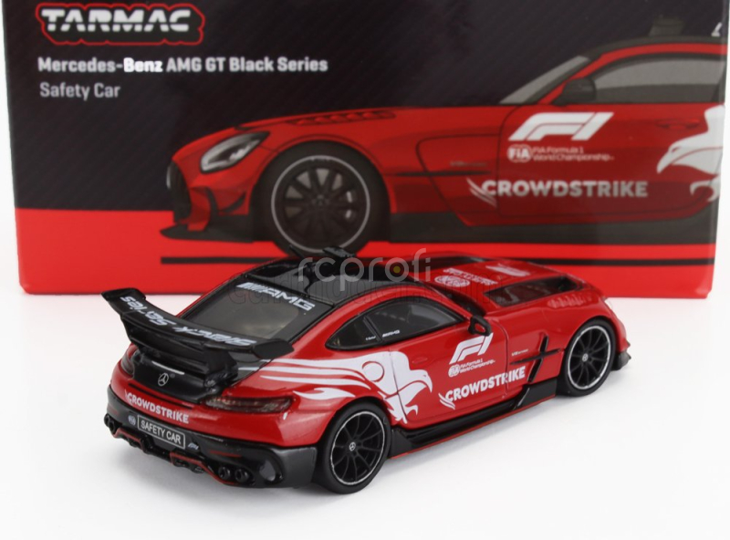 Tarmac Mercedes benz Amg Gt V8 Black Series F1 Safety Car Crowdstrike Season 2024 Bernd Maylander 1:64 Červená Bílá Černá
