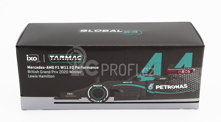 Tarmac Mercedes gp F1  W11 Eq Performance Team Amg Petronas Motorsport N 44 World Champion Winner Silverstone British Gp 2020 Lewis Hamilton 1:64 Černá Zelená