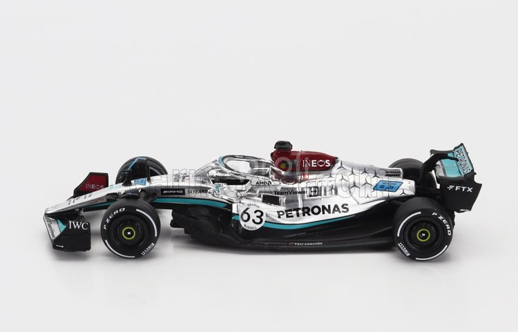 Tarmac Mercedes gp F1 W13e Team Mercedes-amg Petronas F1 N 63 4th Belgium Gp 2022 George Russell 1:64 Stříbrná Zelená