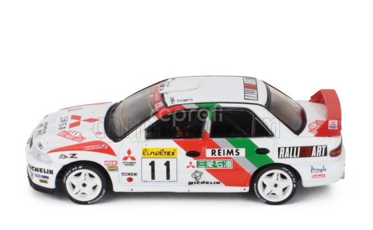 Tarmac Mitsubishi Lancer Gsr Evolution Ii N 11 4th Rally Montecarlo 1995 Timo Makinen - Seppo Harjanne 1:64 Bílá Červená Zelená