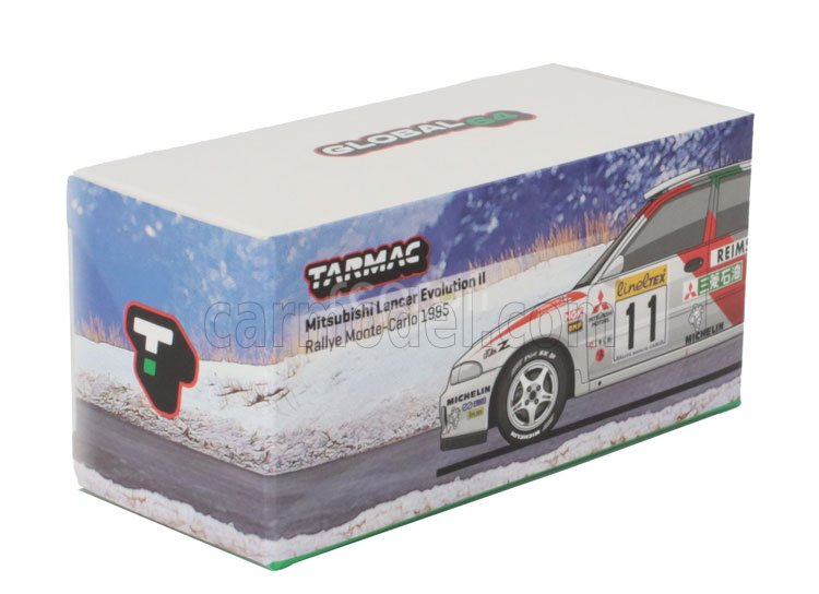 Tarmac Mitsubishi Lancer Gsr Evolution Ii N 11 4th Rally Montecarlo 1995 Timo Makinen - Seppo Harjanne 1:64 Bílá Červená Zelená