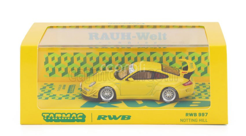 Tarmac Porsche 911 997-2 Rwb Coupe Notting Hill 2008 1:64 Žlutá