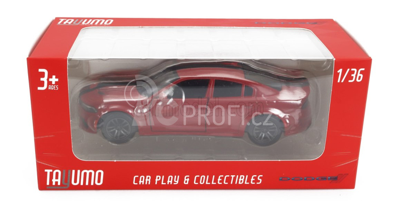 Tayumo Dodge Charger Coupe 2023 1:36 Červená Černá