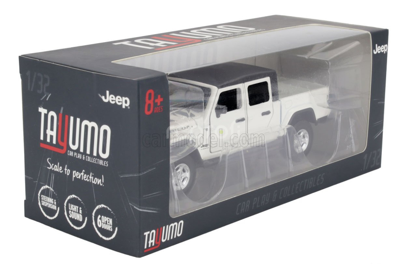 Tayumo Jeep Gladiator Pick-up Truck Rubicon 2020 1:32 Bílá Černá