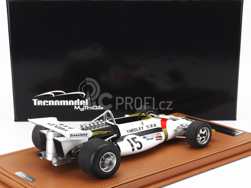 Tecnomodel BRM F1  P160 N 15 Monaco Gp 1971 Pedro Rodriguez 1:18 Bílá Červená Zlatá