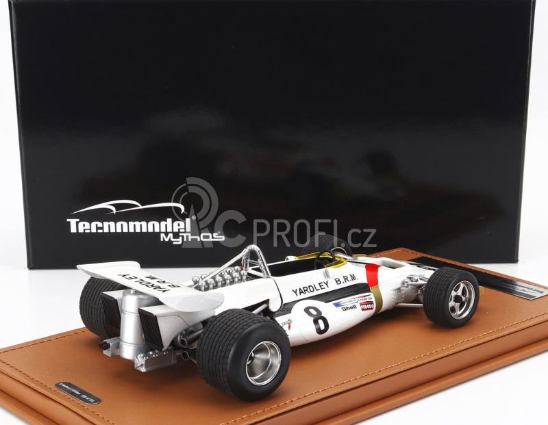 Tecnomodel BRM F1 P160 N 8 2nd Gp Dutch 1971 Pedro Rodriguez 1:18 Bílá Červená Zlatá