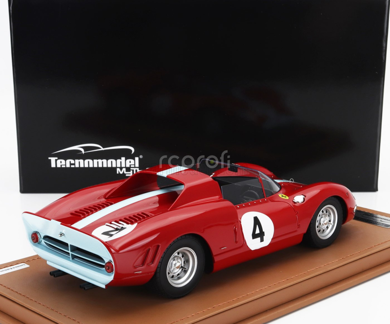 Tecnomodel Ferrari 275 P2 Spider Team Maranello Concessionaries N 4 1000km Nurburgring 1965 Graham Hill - Jackie Stewart 1:18 Red