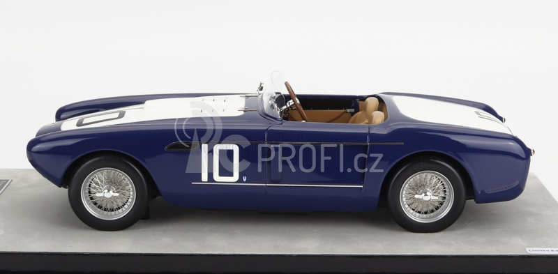 Tecnomodel Ferrari 340 Mexico Spider N 10 2nd Pebble Beach 1953 B.spear 1:18 Modrá Bílá