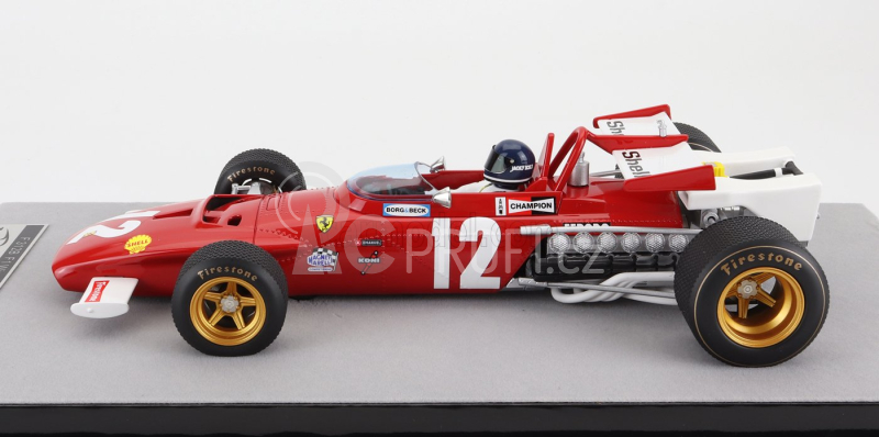 Tecnomodel Ferrari F1  312b N 12 Winner Austria Gp  (with Pilot Figure) 1970 Jacky Ickx 1:18 Červená Bílá