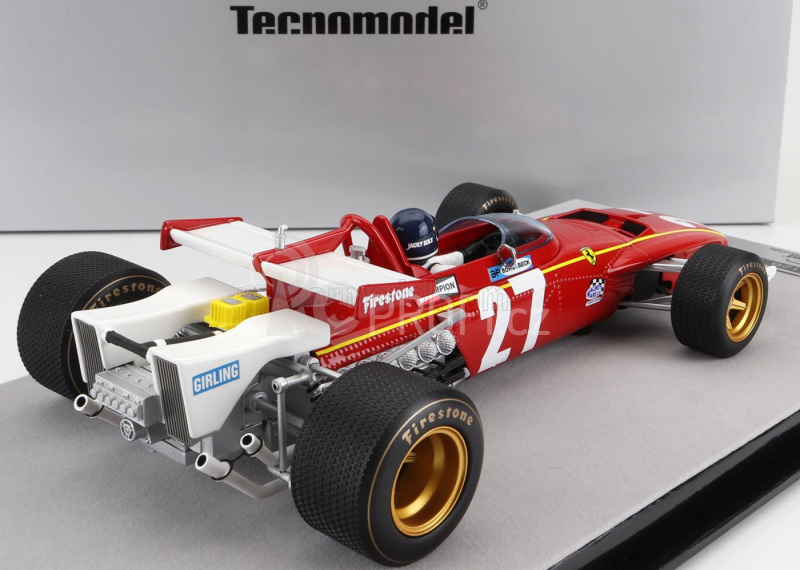 Tecnomodel Ferrari F1  312b N 27 Belgium Gp  (with Pilot Figure) 1970 Jacky Ickx 1:18 Červená Bílá