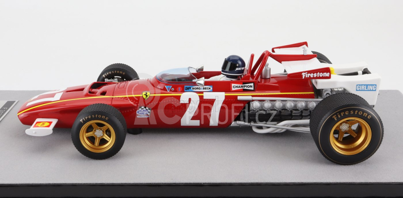 Tecnomodel Ferrari F1  312b N 27 Belgium Gp  (with Pilot Figure) 1970 Jacky Ickx 1:18 Červená Bílá