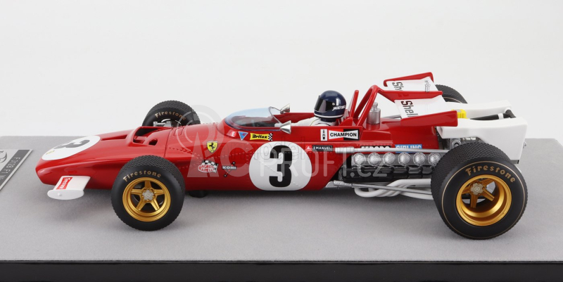 Tecnomodel Ferrari F1  312b N 3 Winner Mexico Gp  (with Pilot Figure) 1970 Jacky Ickx 1:18 Červená Bílá