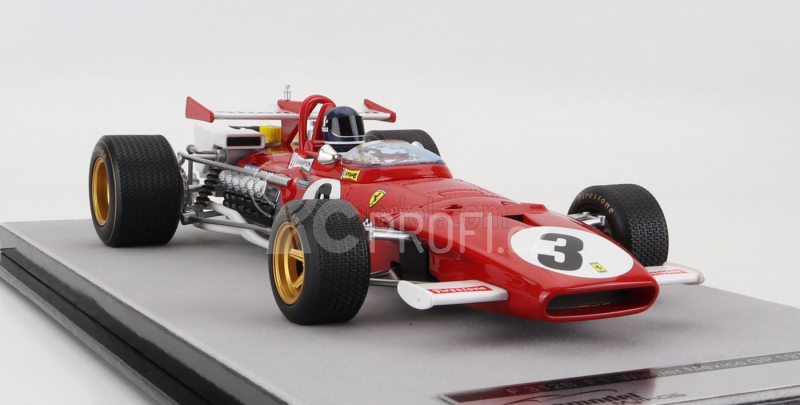 Tecnomodel Ferrari F1  312b N 3 Winner Mexico Gp  (with Pilot Figure) 1970 Jacky Ickx 1:18 Červená Bílá