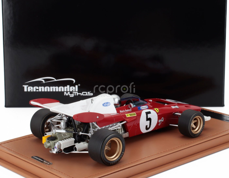 Tecnomodel Ferrari F1  312b2 N 5 German Gp (with Pilot Figure) 1971 Mario Andretti - Con Vetrina - With Showcase 1:18 Červená Bílá