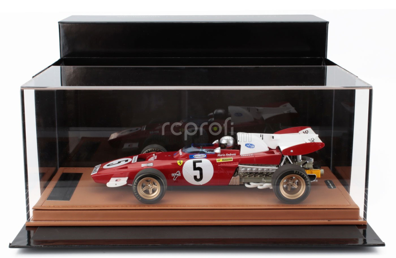 Tecnomodel Ferrari F1  312b2 N 5 German Gp (with Pilot Figure) 1971 Mario Andretti - Con Vetrina - With Showcase 1:18 Červená Bílá