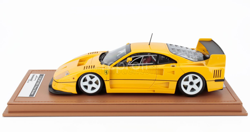 Tecnomodel Ferrari F40 Lm Press Version 1996 - White Rims - Con Vetrina - With Showcase 1:18 Giallo Modena - Žlutá