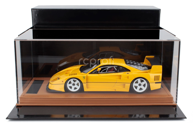Tecnomodel Ferrari F40 Lm Press Version 1996 - White Rims - Con Vetrina - With Showcase 1:18 Giallo Modena - Žlutá