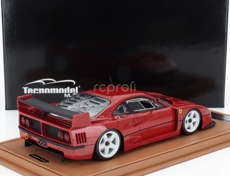 Tecnomodel Ferrari F40 Lm Press Version 1996 - White Rims - Con Vetrina - With Showcase 1:18 Red