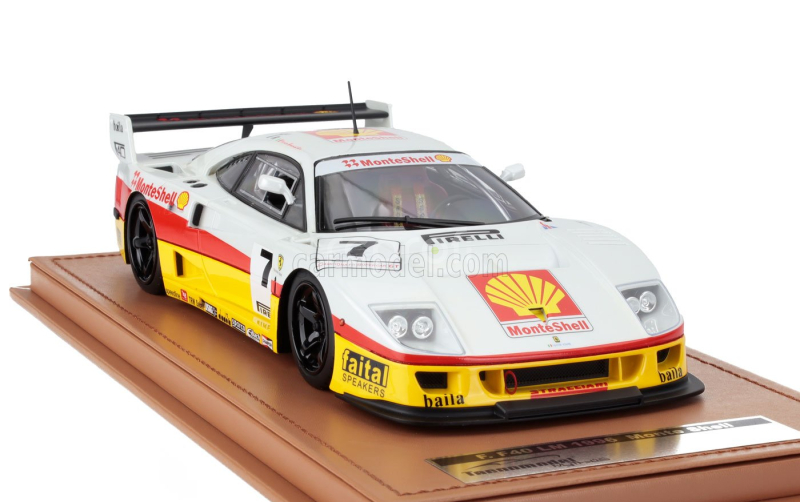 Tecnomodel Ferrari F40 Lm Team Shell N 7 Rendering Edition 1996 - Black Rims - Con Vetrina - With Showcase 1:18 Bílá Žlutá Červená