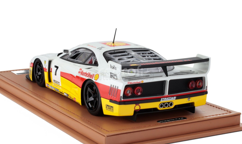 Tecnomodel Ferrari F40 Lm Team Shell N 7 Rendering Edition 1996 - Black Rims - Con Vetrina - With Showcase 1:18 Bílá Žlutá Červená