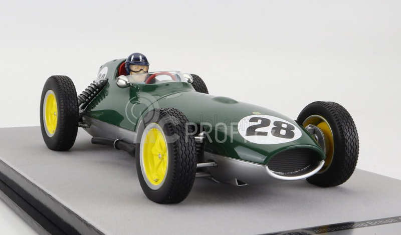 Tecnomodel Lotus F1  16 N 28 British Gp Aintree (with Pilot Figure) 1959 Graham Hill 1:18 Britská Závodní Zelená Stříbrná