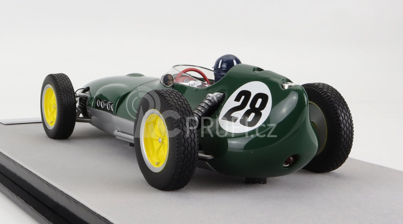 Tecnomodel Lotus F1  16 N 28 British Gp Aintree (with Pilot Figure) 1959 Graham Hill 1:18 Britská Závodní Zelená Stříbrná
