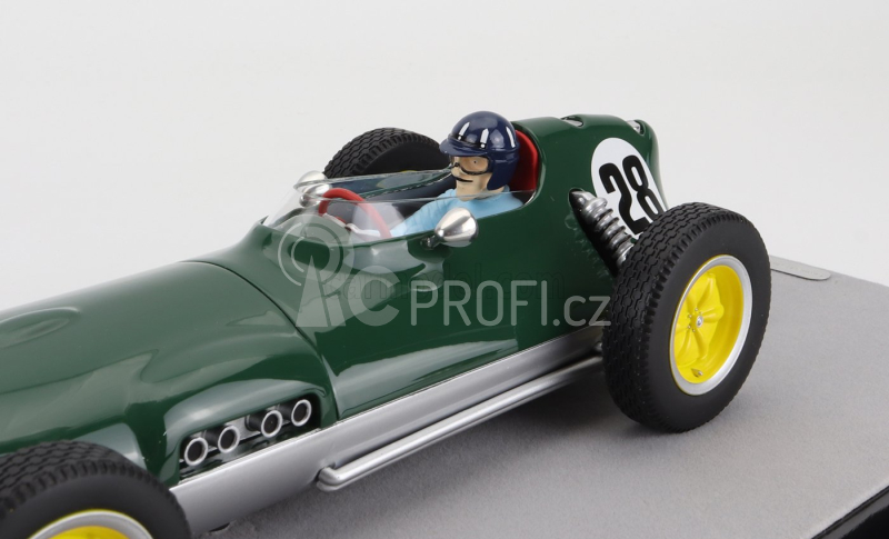 Tecnomodel Lotus F1  16 N 28 British Gp Aintree (with Pilot Figure) 1959 Graham Hill 1:18 Britská Závodní Zelená Stříbrná