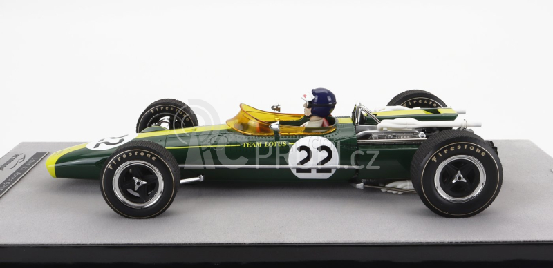 Tecnomodel Lotus F1  43 Team Lotus N 22 Monza Italy Gp (with Pilot Figure) 1966 Jim Clark 1:18 Britská Závodní Zelená Žlutá