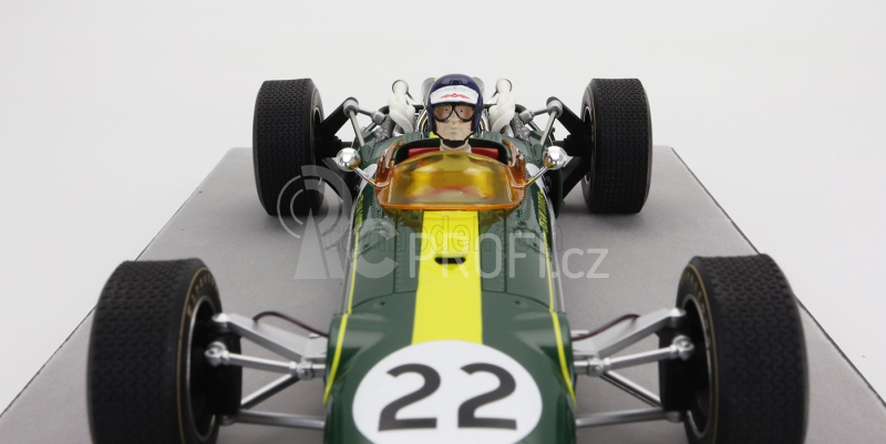 Tecnomodel Lotus F1  43 Team Lotus N 22 Monza Italy Gp (with Pilot Figure) 1966 Jim Clark 1:18 Britská Závodní Zelená Žlutá