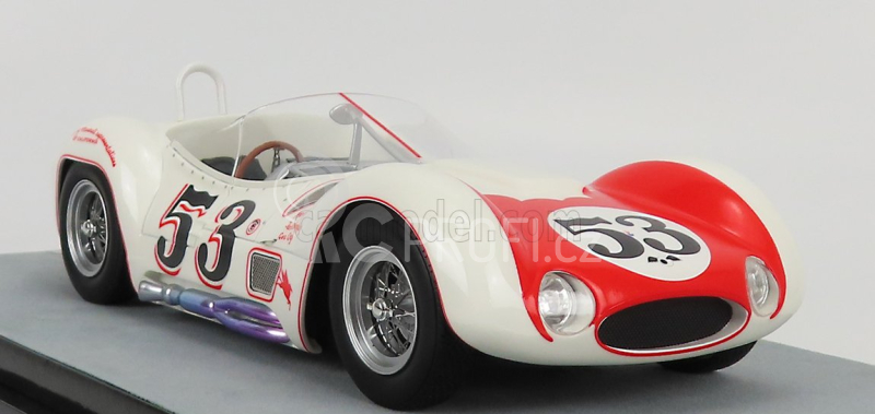 Tecnomodel Maserati Tipo 61 Birdcage N 53 Winner Riverside Time Gp 1960 Bill Krause 1:18 Bílá Červená