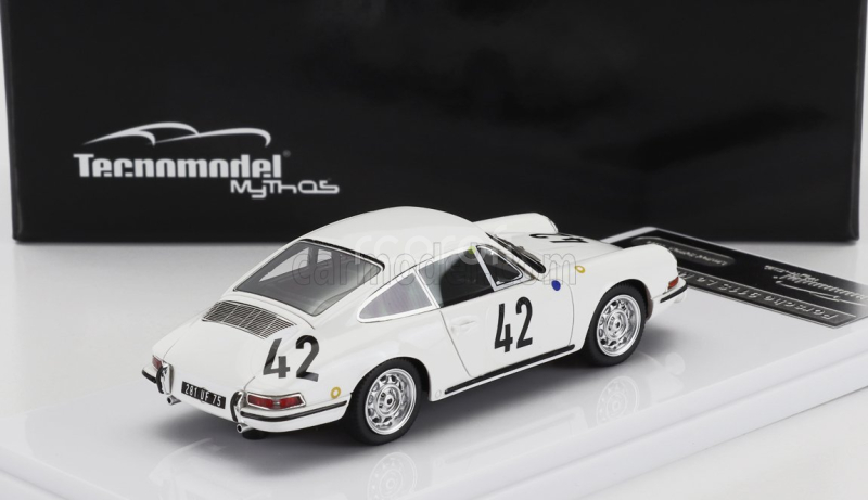 Tecnomodel Porsche 901 911 S Team Auguste Veuillet N 42 24h Le Mans 1967 R.buchet - H.linge 1:43 Bílá