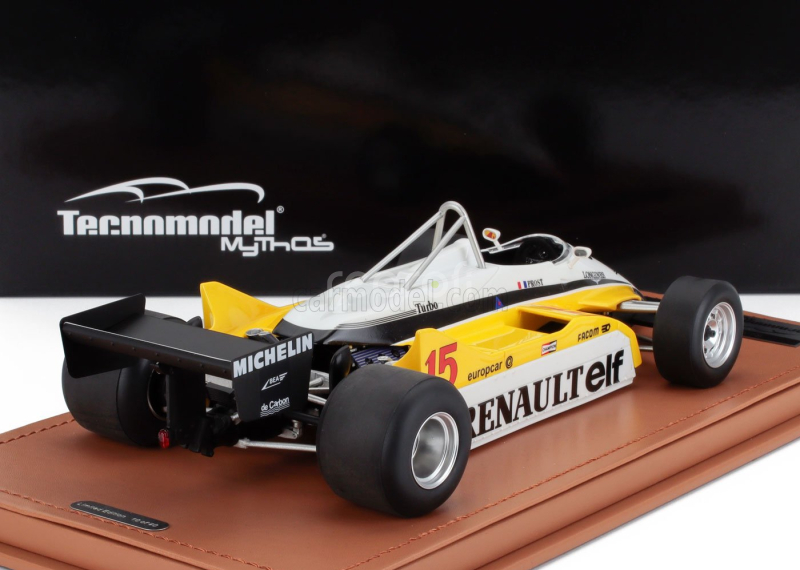 Tecnomodel Renault F1  Re30b V6 Turbo Team Renault Elf N 15 Winner Brazilian Gp 1982 Alain Prost 1:18 Bílá Žlutá Černá