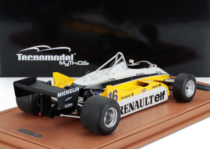 Tecnomodel Renault F1  Re30b V6 Turbo Team Renault Elf N 16 Winner France Gp 1982 Rene Arnoux 1:18 Bílá Žlutá Černá