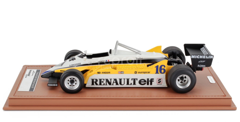 Tecnomodel Renault F1  Re30b V6 Turbo Team Renault Elf N 16 Winner France Gp 1982 Rene Arnoux 1:18 Bílá Žlutá Černá