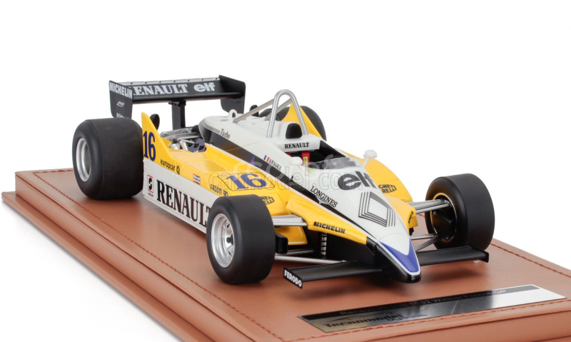 Tecnomodel Renault F1  Re30b V6 Turbo Team Renault Elf N 16 Winner France Gp 1982 Rene Arnoux 1:18 Bílá Žlutá Černá