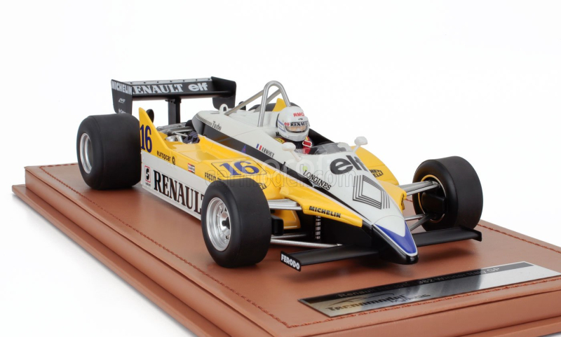 Tecnomodel Renault F1  Re30b V6 Turbo Team Renault Elf N 16 Winner Italy Gp (with Pilot Figure) 1982 Rene Arnoux 1:18 Bílá Žlutá Černá
