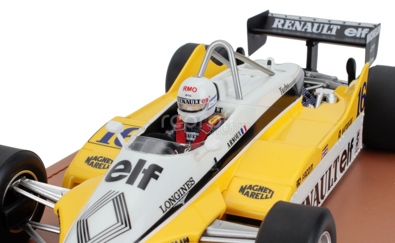 Tecnomodel Renault F1  Re30b V6 Turbo Team Renault Elf N 16 Winner Italy Gp (with Pilot Figure) 1982 Rene Arnoux 1:18 Bílá Žlutá Černá