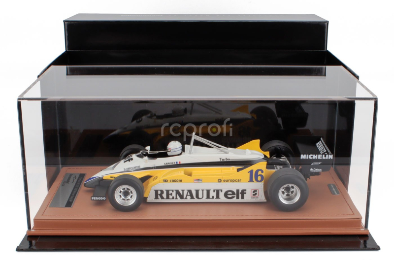 Tecnomodel Renault F1  Re30b V6 Turbo Team Renault Elf N 16 Winner Italy Gp (with Pilot Figure) 1982 Rene Arnoux 1:18 Bílá Žlutá Černá