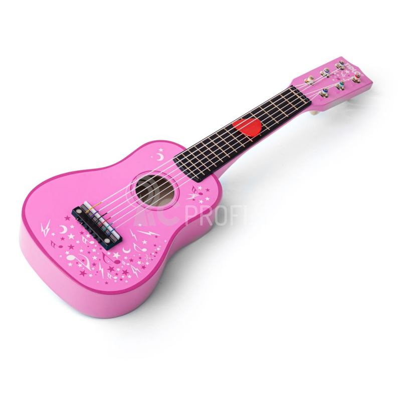 Tidlo Dřevěná kytara Star růžová Poškozený obal