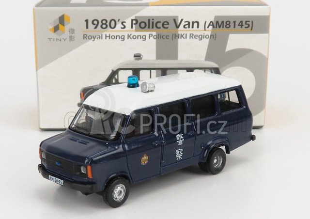 Tiny toys Ford england Transit Mkii Minibus Police 1980 1:76 Modrá Bílá
