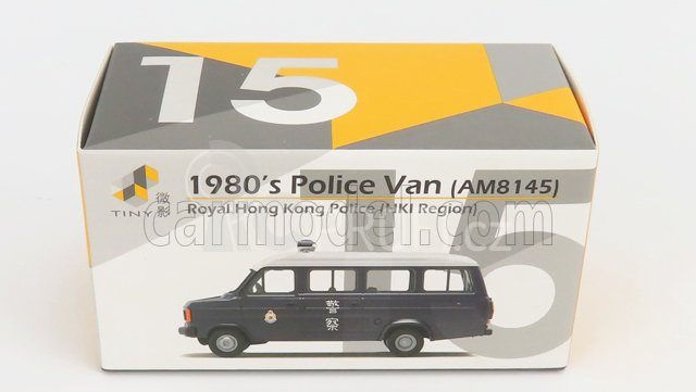 Tiny toys Ford england Transit Mkii Minibus Police 1980 1:76 Modrá Bílá