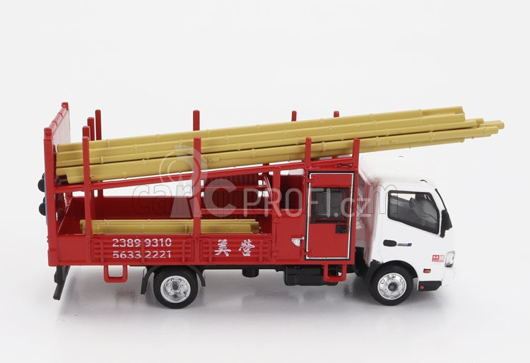 Tiny toys Hino 195 Bamboo Scaffolding Lorry Truck 2010 1:64 Bílá Červená