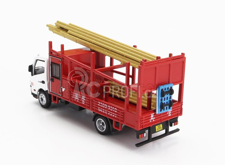 Tiny toys Hino 195 Bamboo Scaffolding Lorry Truck 2010 1:64 Bílá Červená