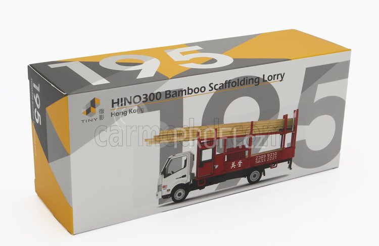 Tiny toys Hino 195 Bamboo Scaffolding Lorry Truck 2010 1:64 Bílá Červená