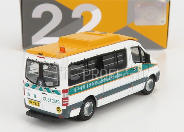 Tiny toys Mercedes benz Sprinter Minibus Am3223 Hong Kong Police 2018 1:76 Bílá Žlutá Zelená